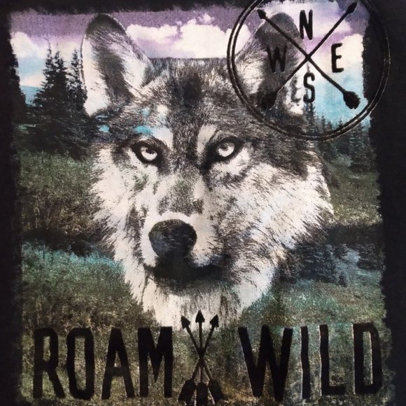 Hanes, kids sweater, ROAM WILD, black, size Small - Picture 7 of 7